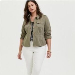 NWT Torrid Peplum Utility Jacket X1 - FITS LIKE SIZE 0X